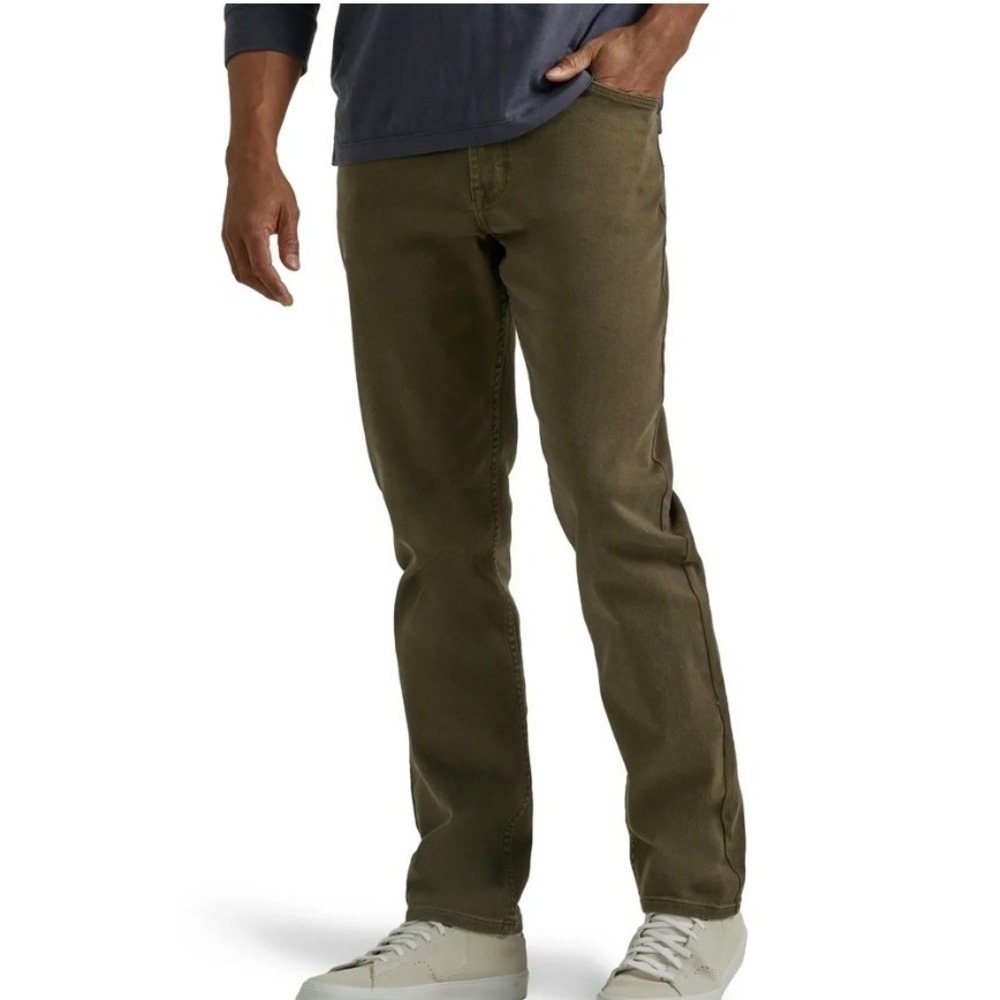Wrangler Athletic Fit Mens‎ Pants Olive Green 33x30 Stretch